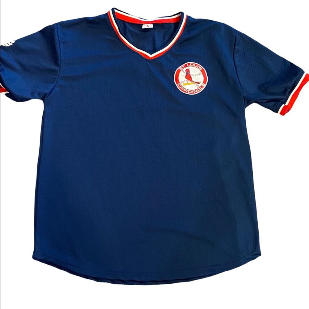 MLB St Louis Cardinals XL Jersey in Navy Blue with red and White trim.
